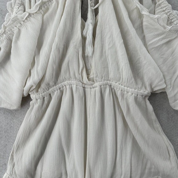 Lovers +‎ Friends Womens SMALL Romper Ruffle Open Back Slouchy Gauze Ruffle Boho - Picture 4 of 15